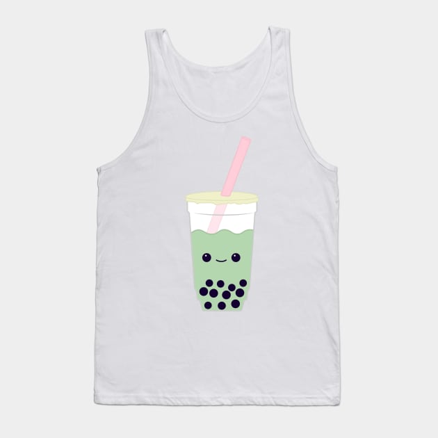 Green Boba Tea Tank Top by maya-reinstein